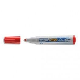 BIC MARQUEUR EFFAÇABLE À SEC POUR TABLEAUX BLANCS POINTE OGIVE ENCRE À BASE D'ALCOOL ROUGE VELLEDA 1701