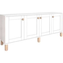 Buffet 4 portes en aggloméré Bohemian blanc Hanah Home - blanc 8684283882267_0