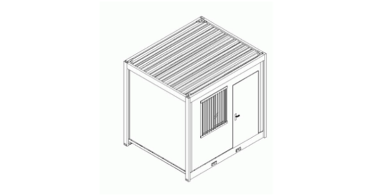 Bungalow de chantier cubo 200 / monobloc / ossature en métal / parois en panneau sandwich / 2.94 x 2.45 x 2.73 m_0