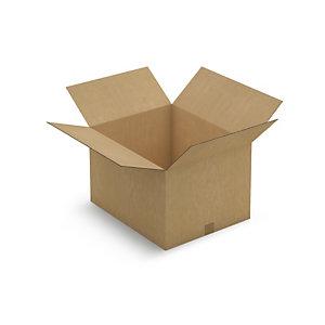 CAISSE CARTON BRUNE DOUBLE CANNELURE RAJA 55X45X35 CM