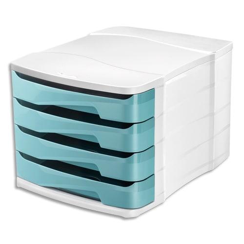 Cep module de classement Ellypse XtraStrong - 4 tiroirs - dimensions : L38,6 x H24,6 x P29,2 cm - vert d'eau - polypropylène anti-choc recyclable_0