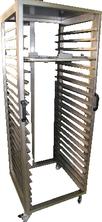 Chariot de stockage sur roulettes pour cadres de brasage en inox - 20 ou 50 emplacements_0
