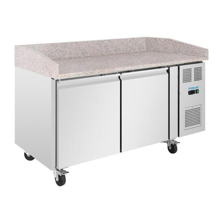 Comptoir à Pizza 2 Portes Polar Série U – Plan Granit – 428L – Inox Professionnel_0