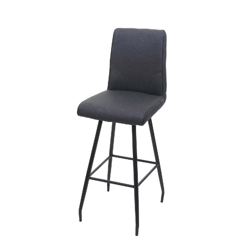Décoshop26 - Tabouret de bar chaise comptoir x1 avec repose-pieds rotatif assise en tissu gris foncé 04_0005289 - gris 3000130132692_0
