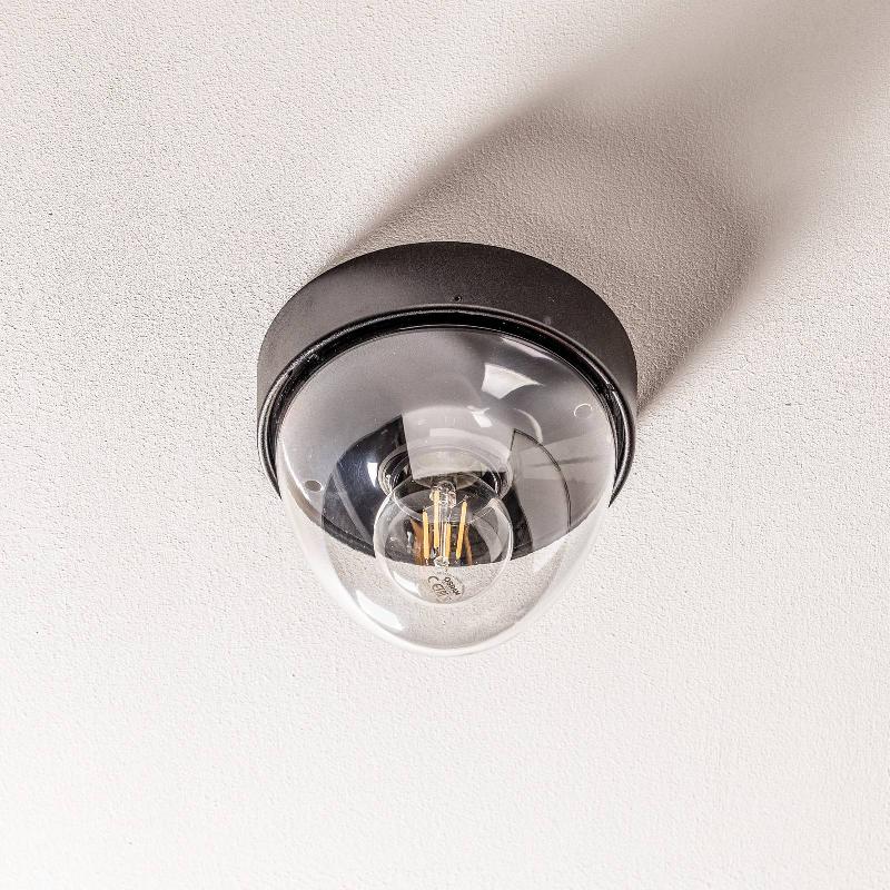 EULUNA PLAFONNIER NOOK AVEC ABAT-JOUR TRANSPARENT, NOIR