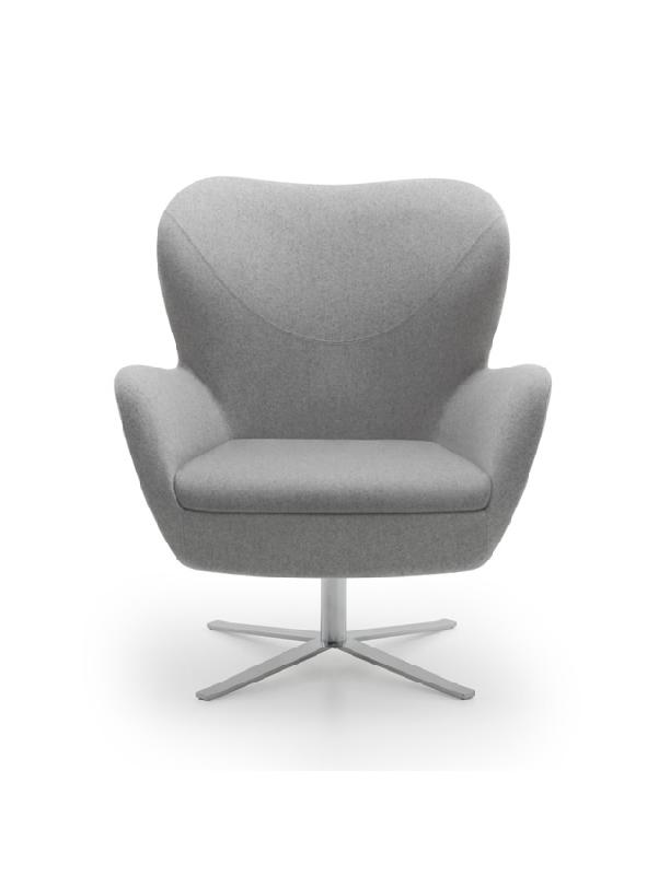 Fauteuil Nathan - entièrement rembourré avec 4 pieds en bois - différentes bases possibles_0