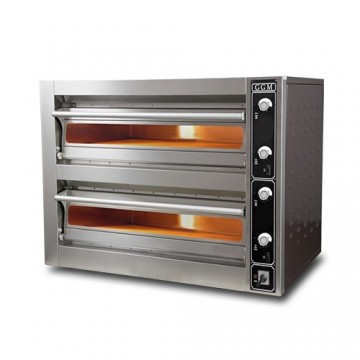 Four à pizza professionnel PDI25 - 2 chambres - 2x4 pizzas de 25cm - Température jusqu'à 500°C_0