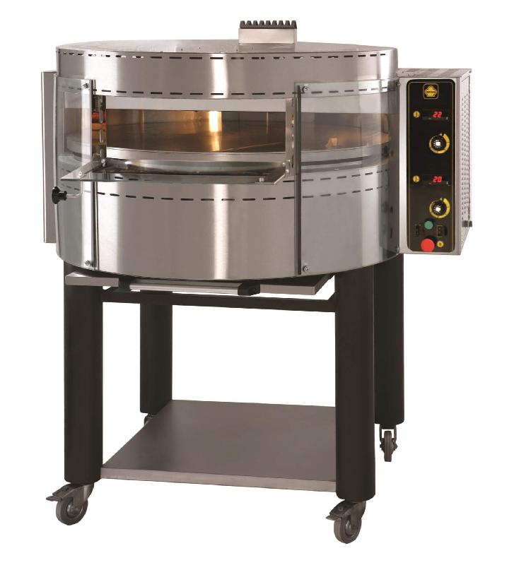 Four à pizza rotatif professionnel à gaz avec socle standard noir 7... - PRP1+B_0