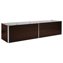 Helloshop26 - Jardinière lit surélevé plantes fleurs jardin marron 320 x 80 x 77 cm acier galvanisé 02_0001221 - 3000075911536_0