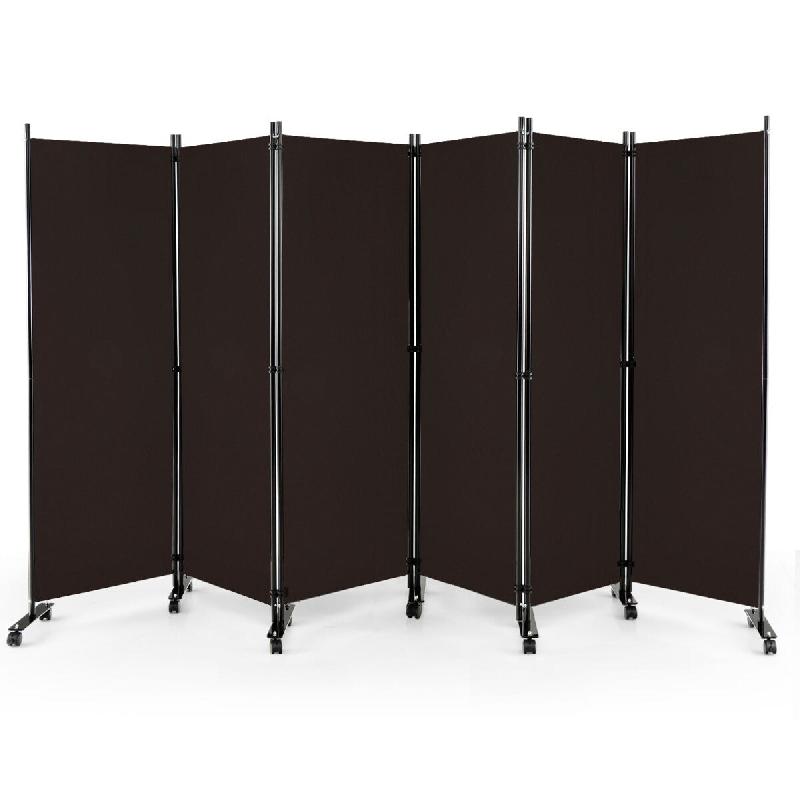 Helloshop26 - Paravent pliable 334,5 x 30 x 172 cm espace d'intimité et décoration moderne en polyester marron 20_0013046 - marron 3000227555991_0