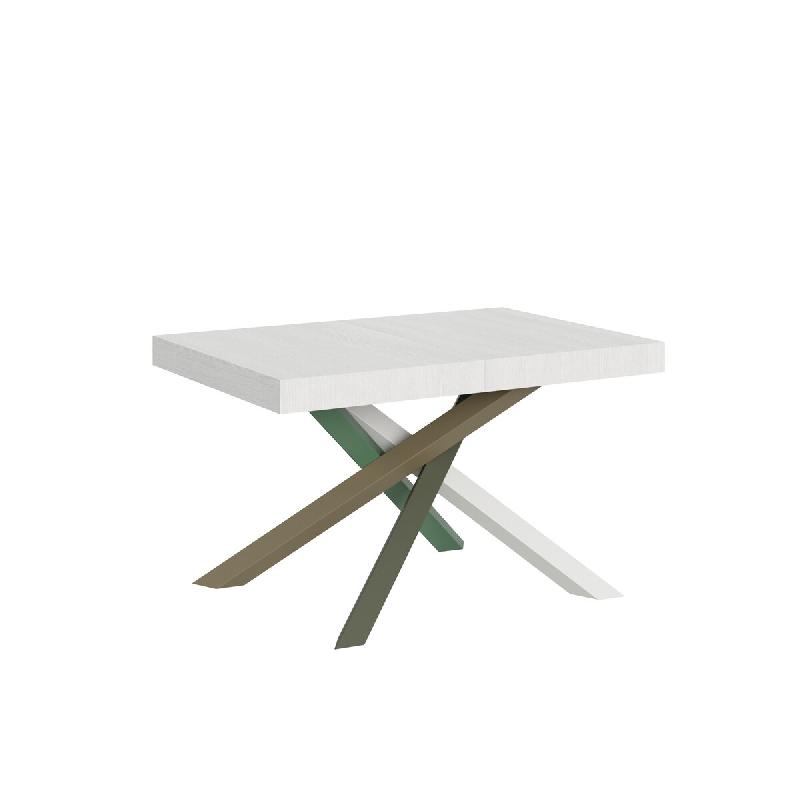 Itamoby Table Extensible 140/400X90 Cm Volantis Frêne Blanc Pieds Multicolores 4/A - blanc VE140TAV4A400-BF_0