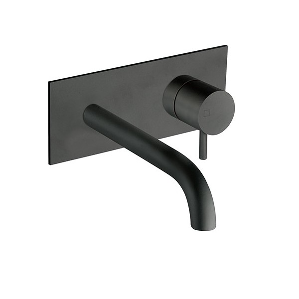 LAVABO MURAL TRIVERDE AVEC PLAQUE BEC 135 MM BLACK MAT ROBINETTERIE TRIVERDE - CRISTINA ONDYNA TV25213