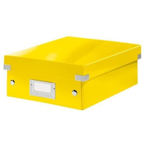 Leitz boîte Click&Store taille S - compartiments amovibles - coloris jaune - carton - 21,6 x 28,2 x 16 cm_0