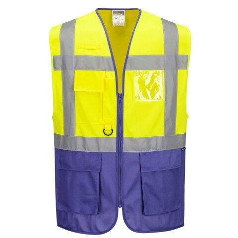 LOT DE 3 - PORTWEST C476 GILET EXECUTIVE WARSAW JAUNE/VIOLET - TAILLE M
