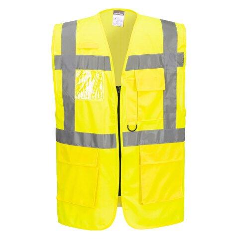 LOT DE 3 - PORTWEST S476 GILET HI-VIS EXECUTIVE - BERLIN JAUNE - TAILLE XXXL