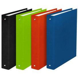 LOT DE 4 - CLASSEUR 4 ANNEAUX CARTONNÉ ELBA BALACRON A4 - DOS 4 CM COULEURS ASSORTIES