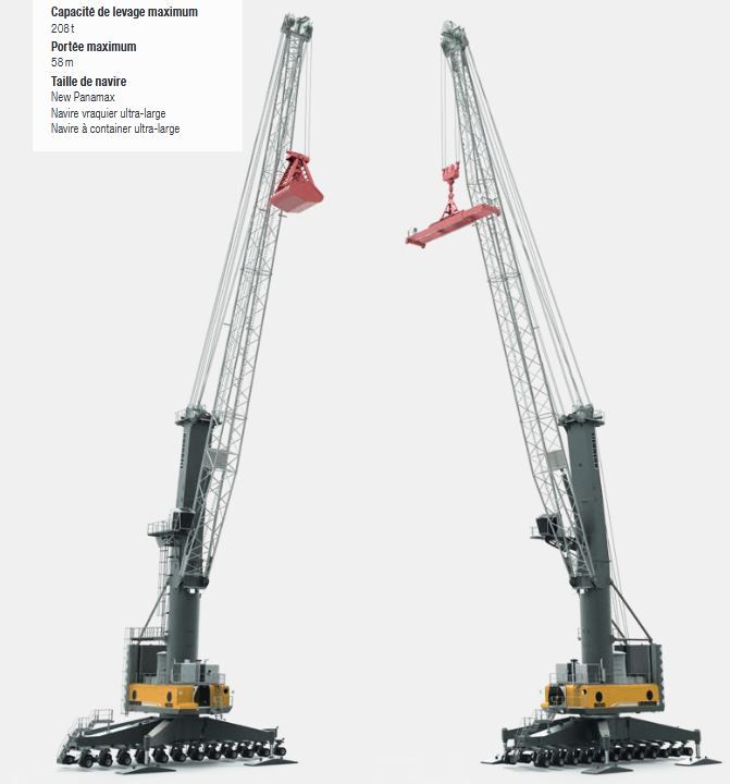 LPS 600 - Grue portuaire Liebherr - Portée 58m - Capacité de levage max 208t_0