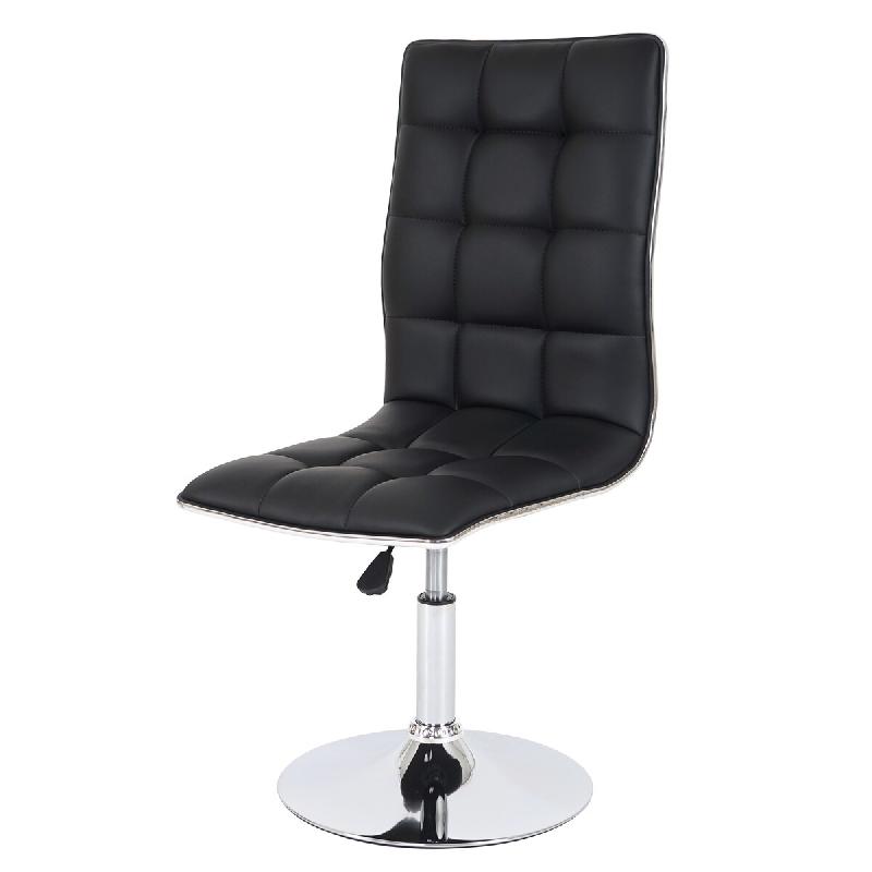 Mendler Chaise de salle à manger HWC-C41, chaise de cuisine, réglable en hauteur pivotante, similicuir ~ noir - noir textile 74283_0