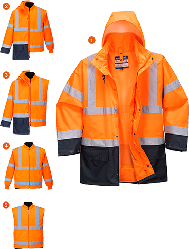 Parka 5 en 1 essentiel bicolore orange marine s766, m_0