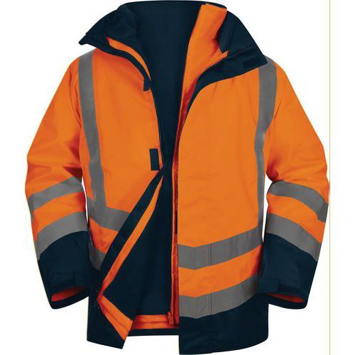 PARKA 5 EN 1 HAUTE VISIBILITÉ ORANGE FLUO-MARINE TAILLE S - DELTA PLUS