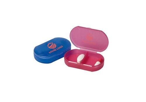 Pilulier publicitaire oval translucide - 2 compartiments_0