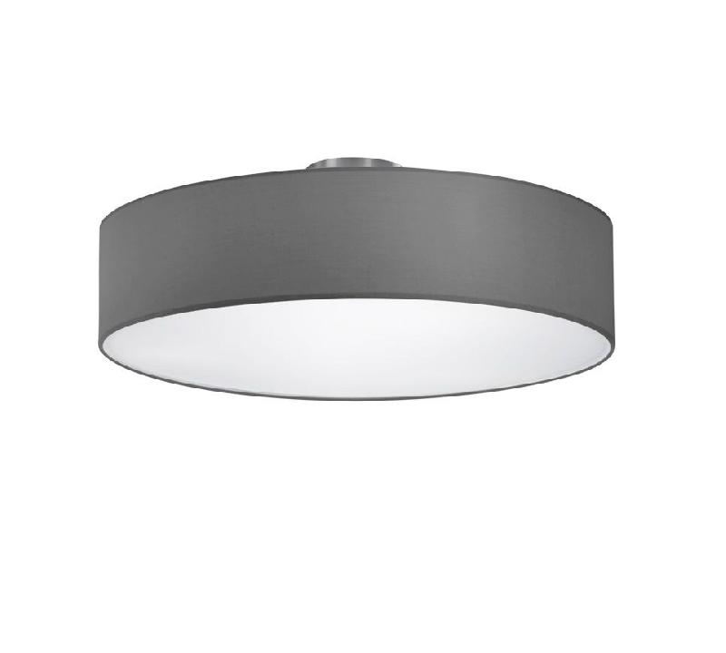 Plafonnier LED 3xE27, max. 60W, Gris, Nickel Mat, Tissu - Trio - Hotel - gris 4017807505627_0