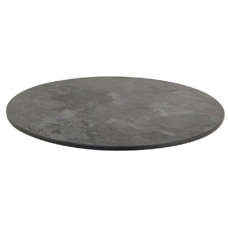 Plateau rond de table intérieur/extérieur Mésa Ø60cm en compact pierre de lave_0