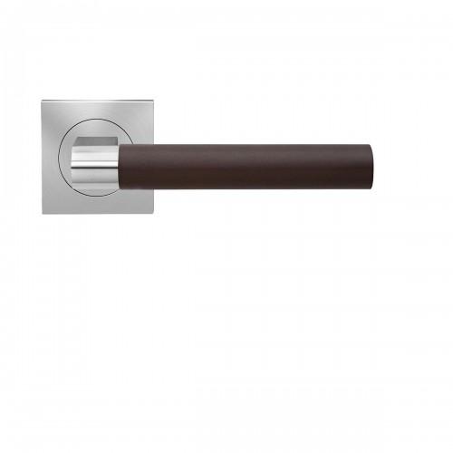 POIGNÉES DE PORTE SUR ROSACES CARRÉES SÉRIE ER 45QLD MADEIRA - SATINÉ -BEC DE CANE KARCHER DESIGN