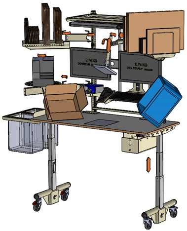 Poste d'emballage ergonomique motorisé et prêt à recevoir une tablette, dalle tactile ou antenne RFID_0