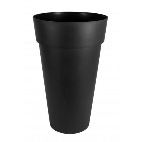 POT HAUT ROND ANTHRACITE - DIAMÈTRE 48 CM - 90 LITRES - TOSCANE 13637 EDA PLASTIQUES