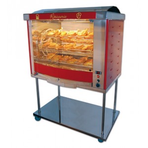 Rôtissoire professionnelle Fusion 7 - balancelles - 1290x900x1030 mm - capacité 49 volailles - avec support inox à roulettes_0