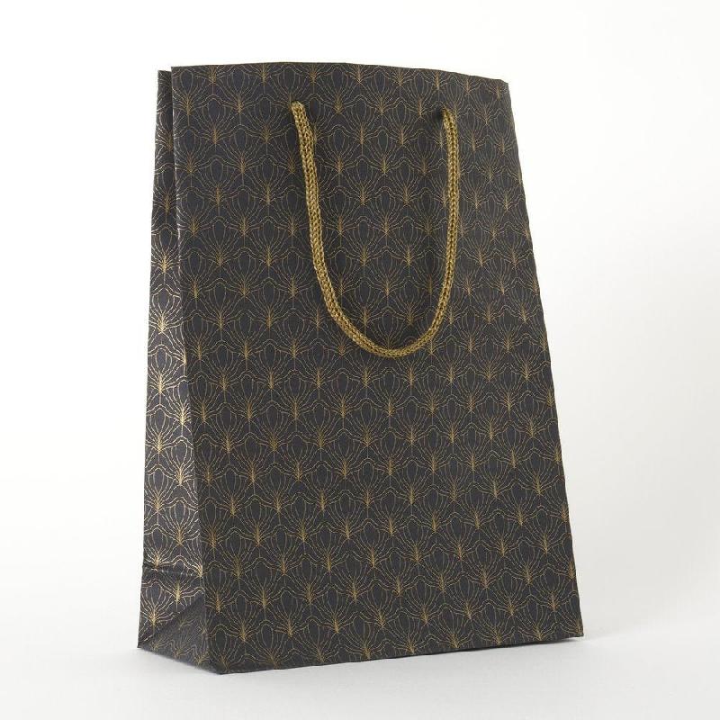Sac luxe Artdeco noir 24+10X33,5cm - par 12_0
