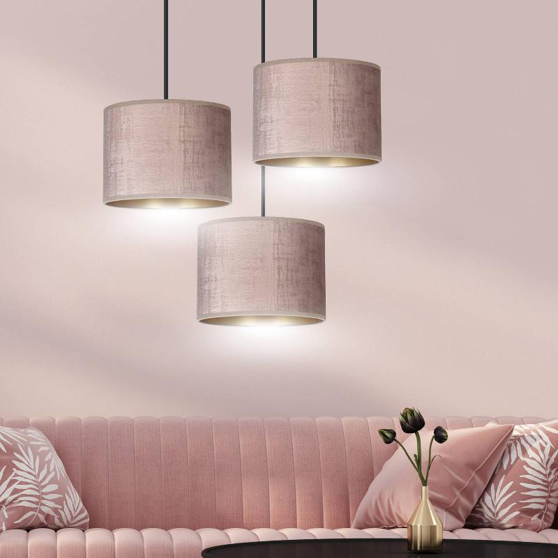 EMIBIG LIGHTING SUSPENSION JARI X3 RONDE, ROSÉ-DORÉ