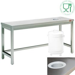 Table a débarrasser avec vide ordure profondeur 700 mm gamme standard line 1000x700xh880/900 tables de débarrassage inox soudées - TS1070_0