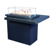 Table basse - brasero chauffant gaz avec perles de verre et pierres de lave - housse d'hivernage incluse_0