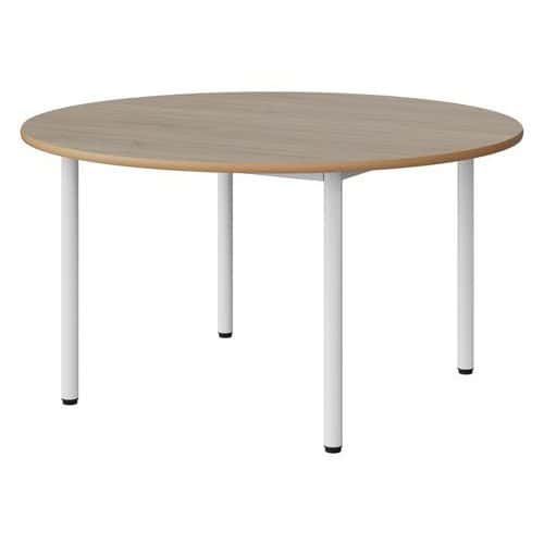 TABLE MALIBU Ø 120 T4 4P STRA ALAISÉ CHÊNE 1146/BLC 9016