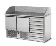 Table pizza 2 portes GN 1/1 + 6 tiroirs neutres 600x400 VIRTUS CCZ0072_0