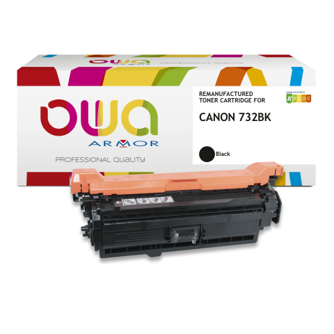 TONER REMANUFACTURÉ OWA - STANDARD - NOIR - POUR CANON 732BK
