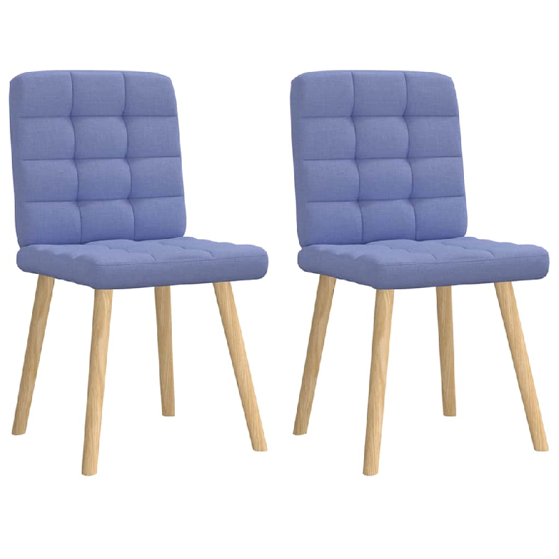 VidaXL Chaises à Manger Lot De 2 Bleu Jean Tissu - bleu 4101101_0