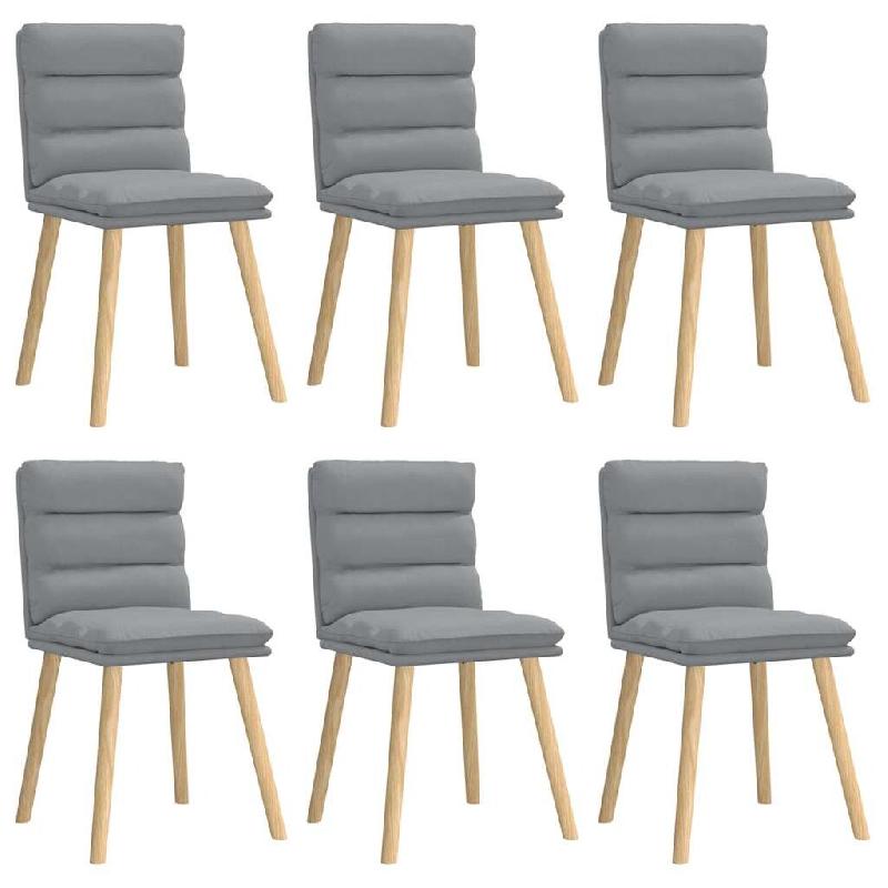 VidaXL Chaises à manger lot de 6 gris clair tissu Modèle Fantaisie Élite - 3315663_0
