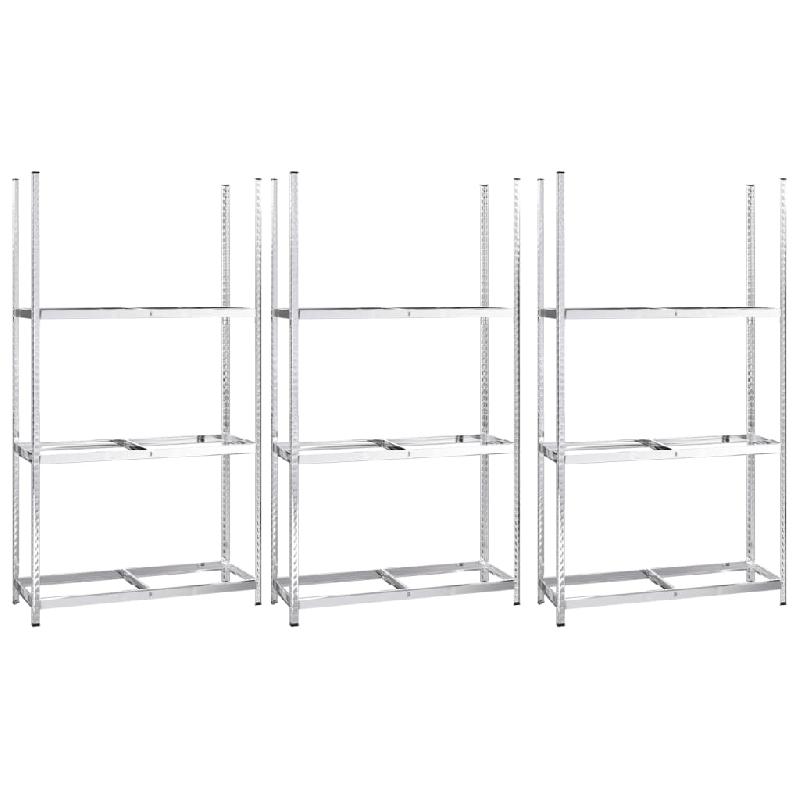 Vidaxl porte-pneus à 3 niveaux 3 pcs argenté 110x40x200 cm acier 3154234_0