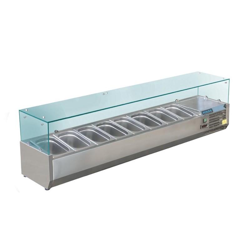 Vitrine réfrigérée à ingrédients 8 bacs gn 1/3 série g - GD877_0