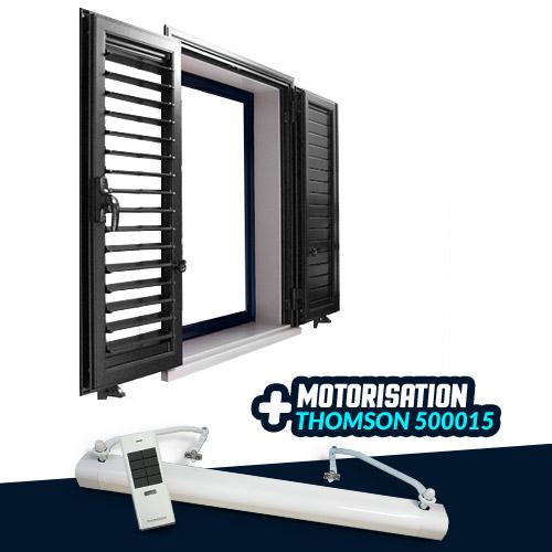 VOLET 2 BATTANTS ALUMINIUM EMALU - LAMES ARTICULÉES RÉGLABLES