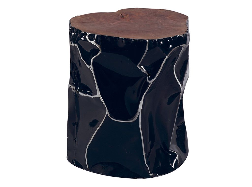 Woodstock - tabouret de restaurant - scandiprojects - teck et aluminium - Ø 35 x H 41 cm - MXESSTABOU10_0