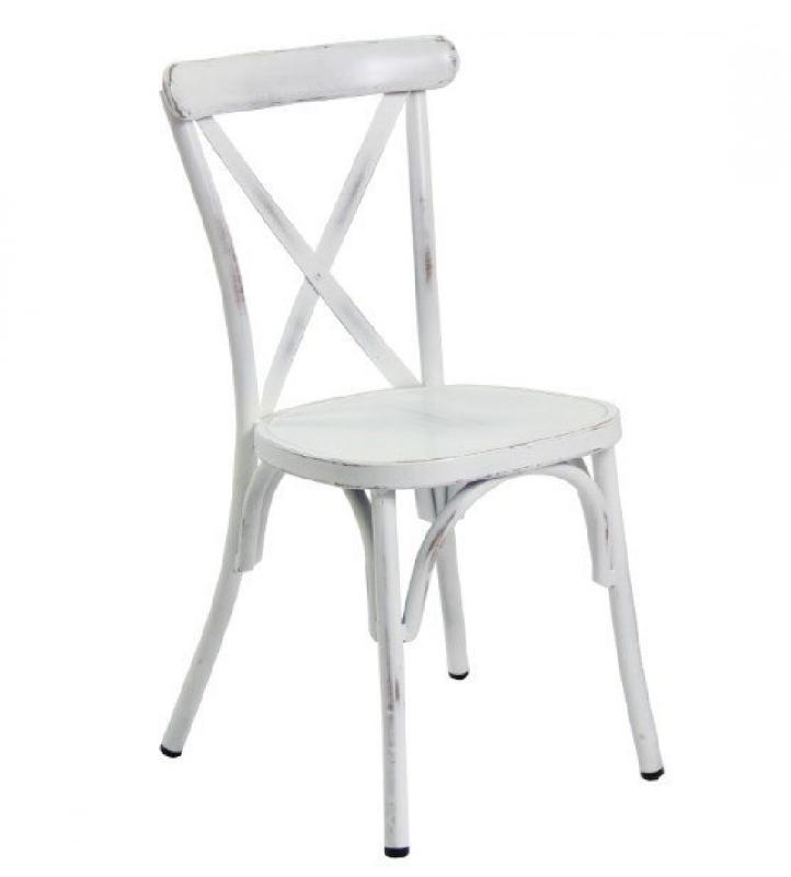 Lot de 4 Chaises - Empilables, Aluminium Vintage - CROSS_0