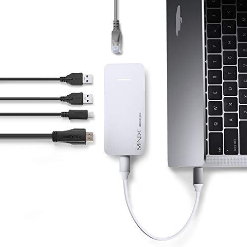 MINIX Hub de stockage SSD multiport USB-C 480 Go - Gigabit Ethernet, HDMI 4K 60 Hz, 2 x USB 3.0, aluminium compact_0