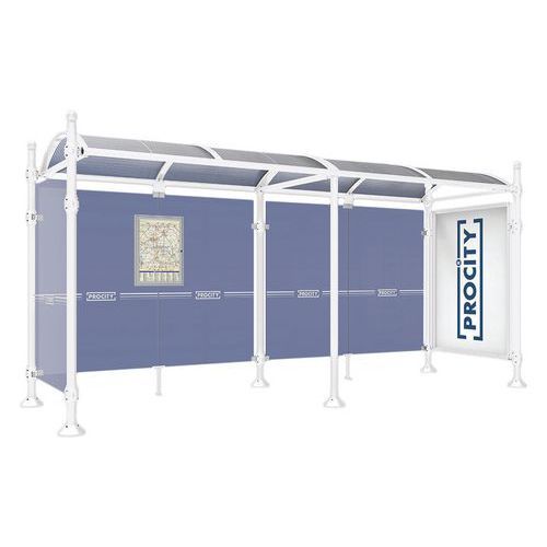 ABRI BUS PROVINCE 5 M VITRINE 1 BARD. LAT. BOULE BLANC 9010 - PROCITY