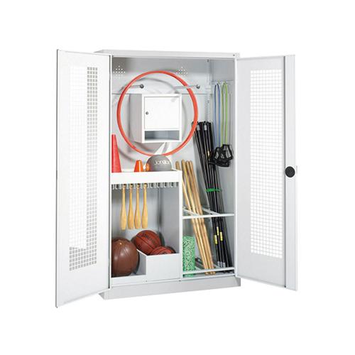 ARMOIRE RANGEMENT 2 PORTES BATTANTES PERFORÉES AVEC AMÉNAGEMENTS SPÉCIFIQUES CP