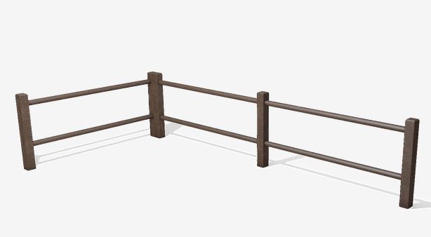 Barrière rurale en plastique recyclé ReBnew - VRV490 - sans entretien, poteaux 120x120mm_0