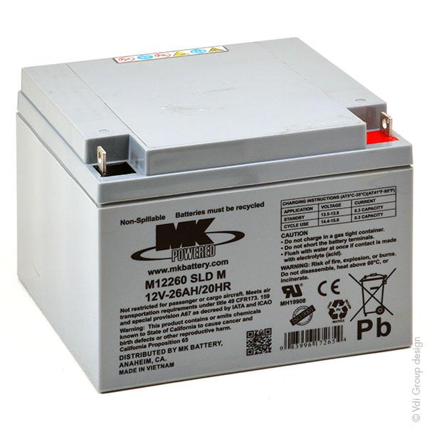 Batterie plomb AGM MK M12260 SLD M - 12V 26Ah - équivalente ES26-12 - M5-M_0